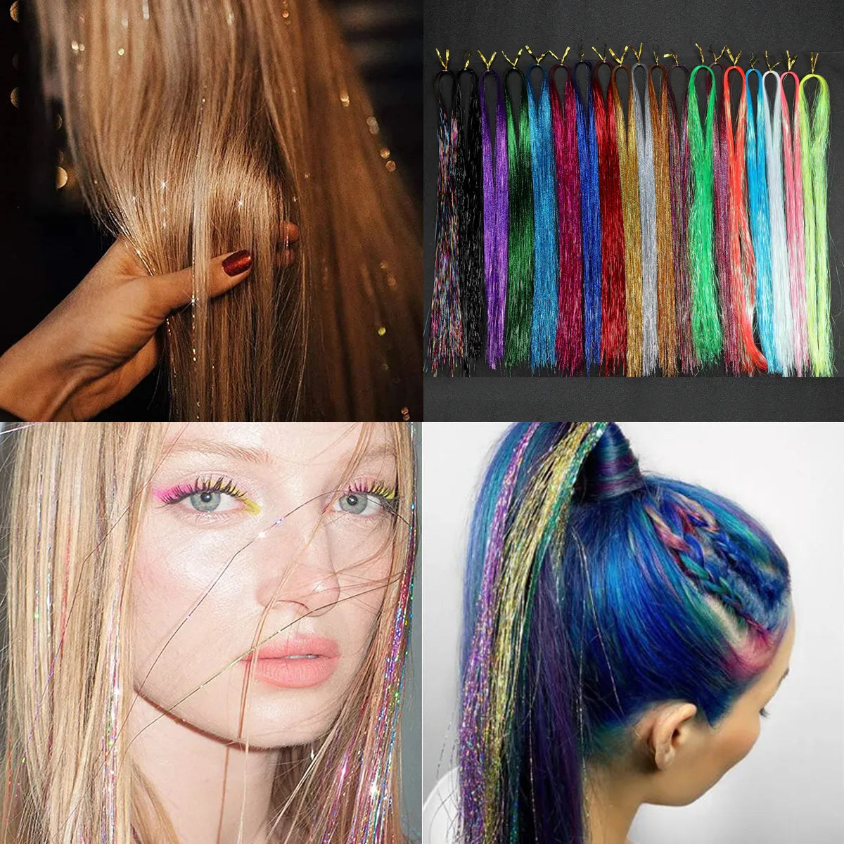 Rainbow Shiny Sparkle Hair Tinsel Kit - ITurn Heads