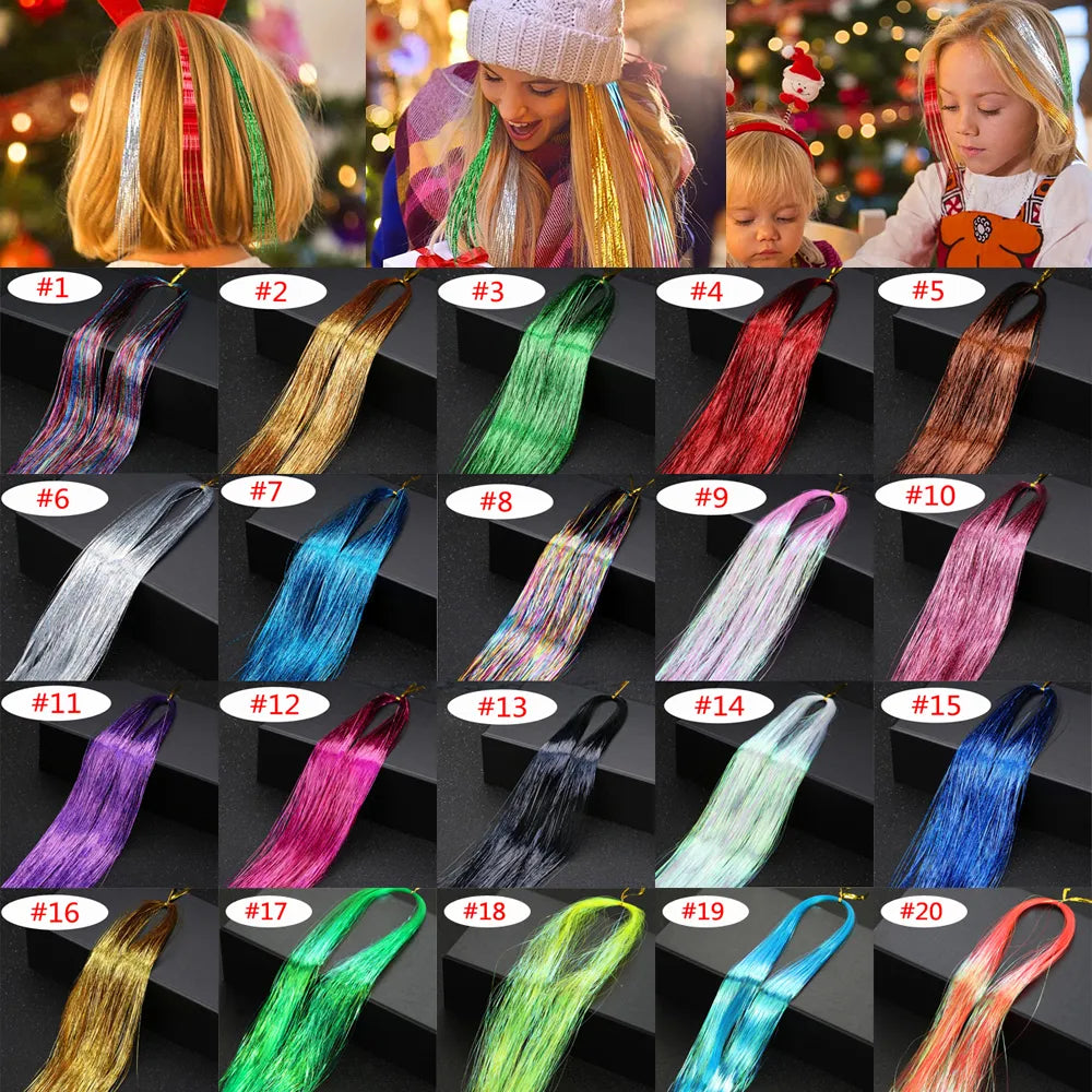 Rainbow Shiny Sparkle Hair Tinsel Kit - ITurn Heads